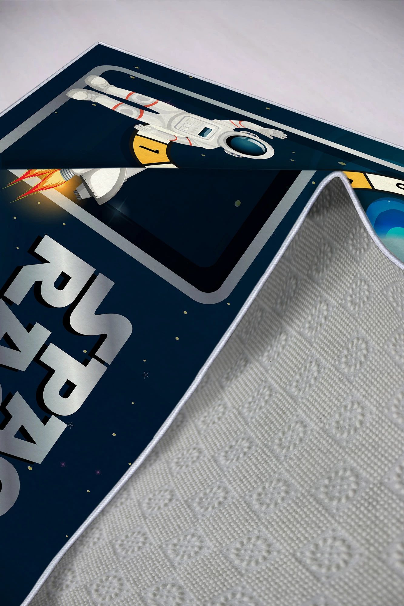 Qilim për fëmijë, shumëngjyrësh, Space Race, 80x120cm, WOOKECE087