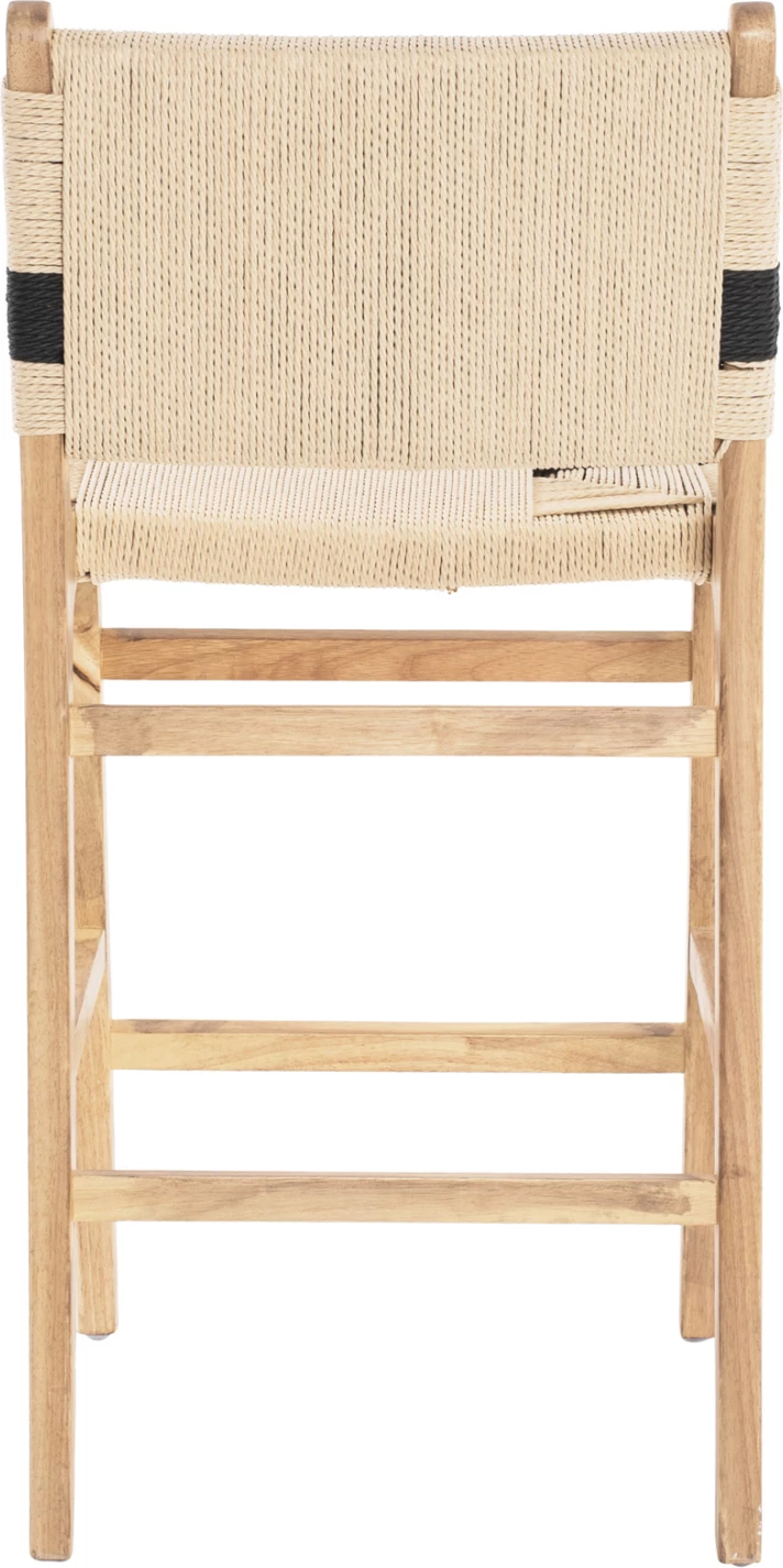 Karrige për bar mesatare FH9325.01 dru gome & litar - ngjyrë natyrale rustike 45x46x95H cm