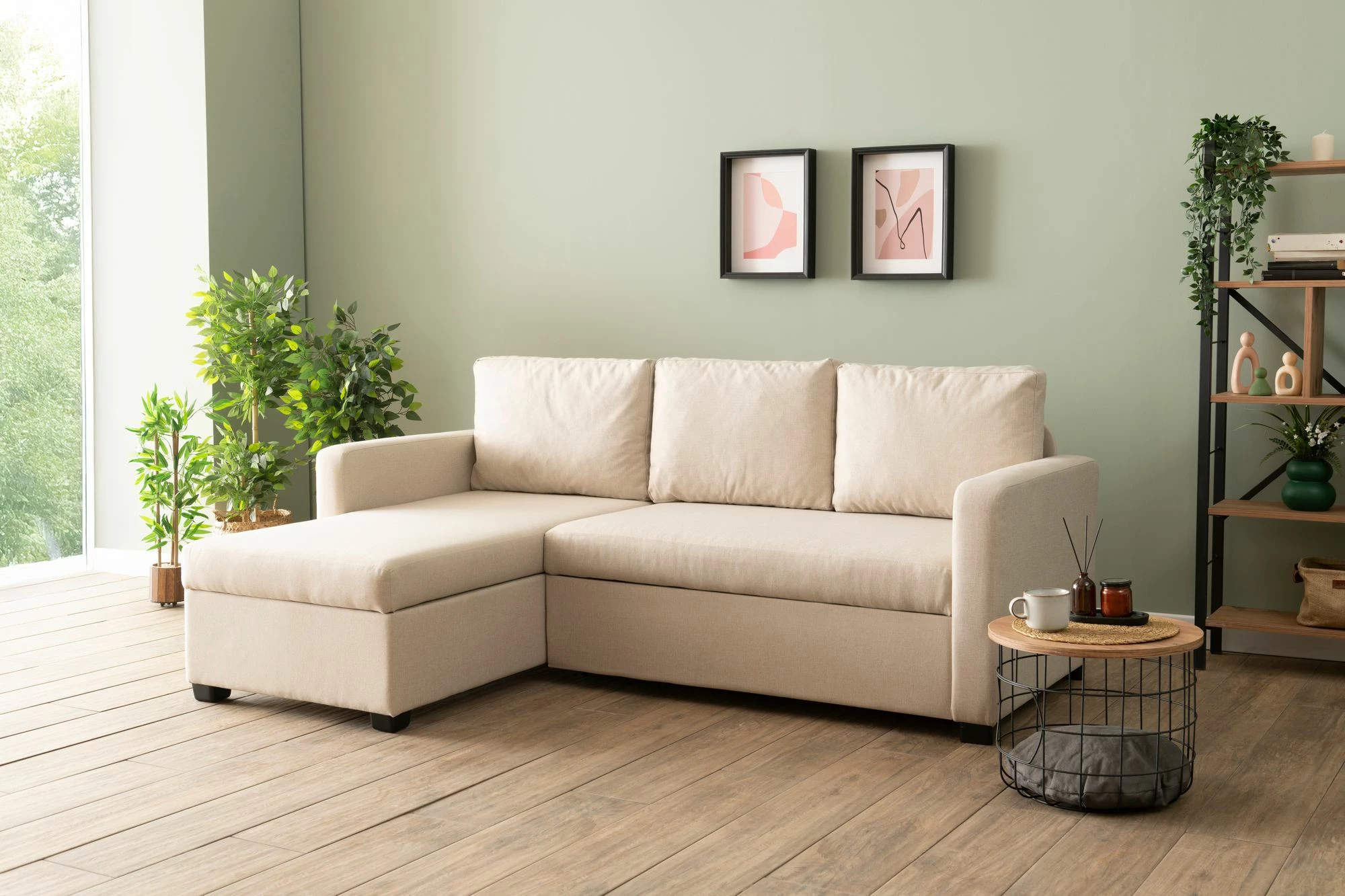 Kënd-sofë krevati Atelier del Sofa, ngjyrë krem, Kado