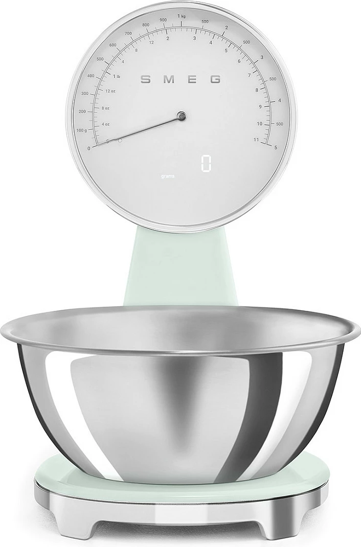 Peshore kuzhine SMEG 50's Style, tas çelik inox, jeshile pastel