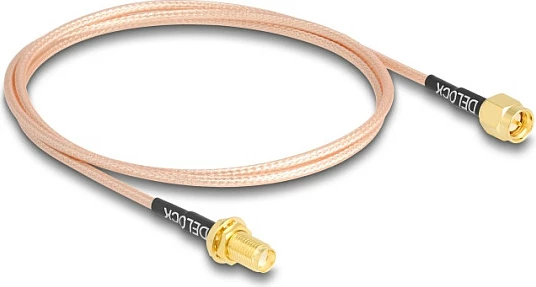 Kabllo antene RF DeLOCK 12011, RG-316/U, SMA mashkull-SMA mashkull, 0.75 m, 50 Ω, bezhë
