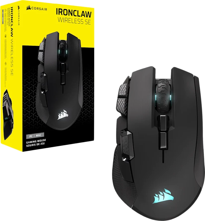 Maus gaming CORSAIR Ironclaw Wireless SE 26000 DPI RGB, e zezë