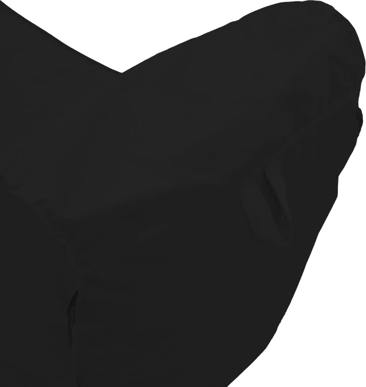 Karrige bean bag lounge Lara, material i papërshkueshëm nga uji, ngjyrë e zezë, 60x150x40cm