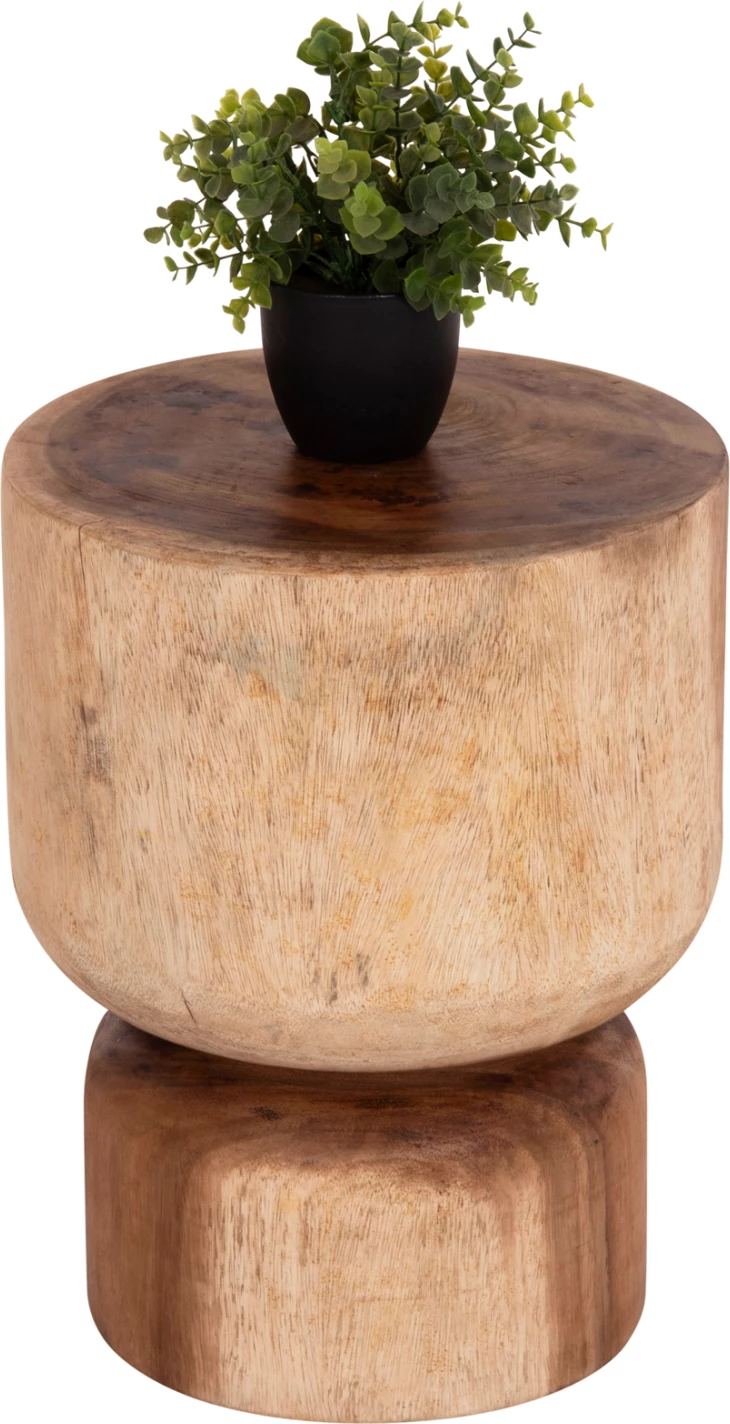 Stool i rrumbullakët FEBRYD, dru suar natyral, FH18233.11, 35x45cm