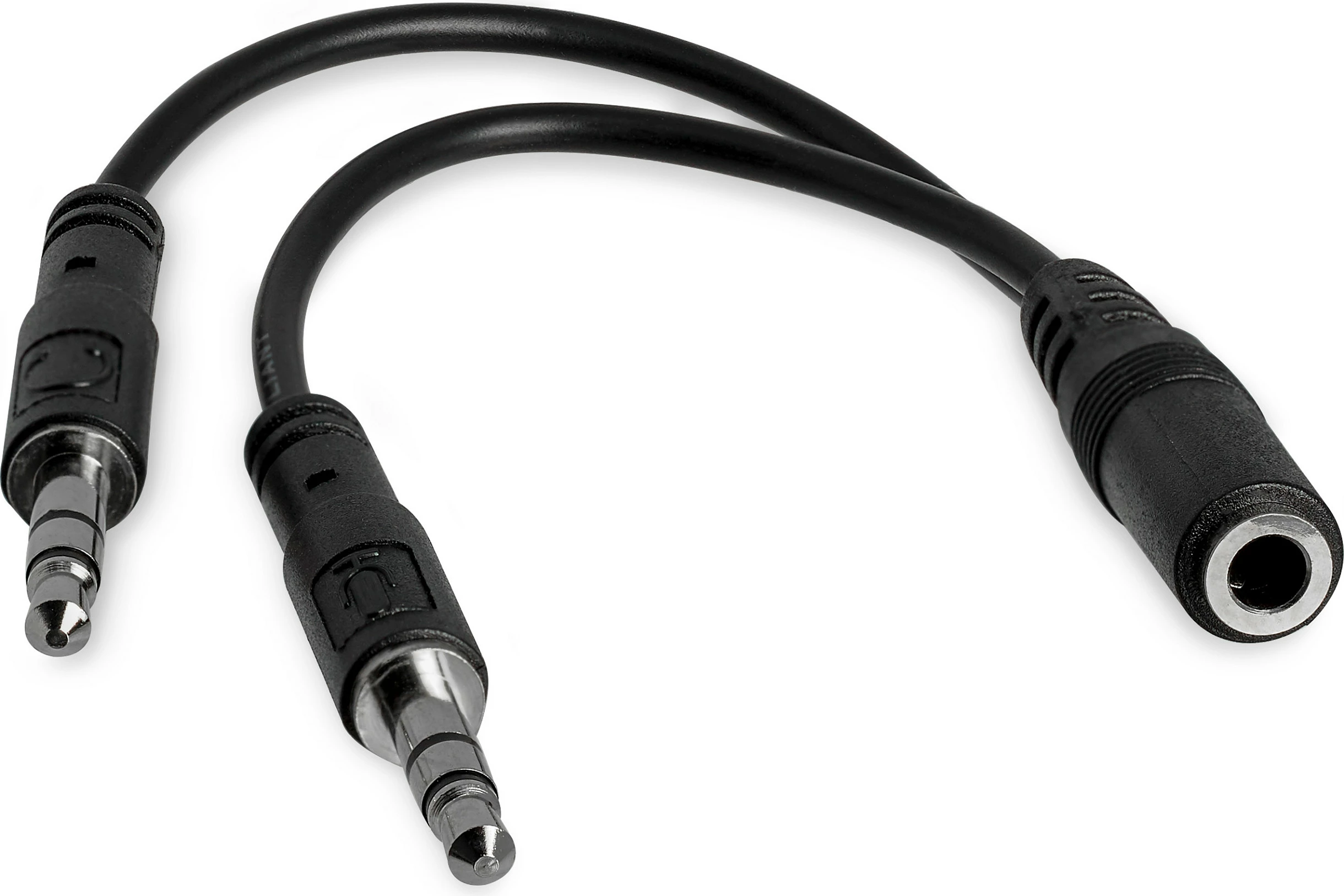 Adapter splitter Kufje StarTech MUYHSFMM, 3.5mm 4-pin në 2x 3.5mm (audio+mikrofon), 0.13m, i zi