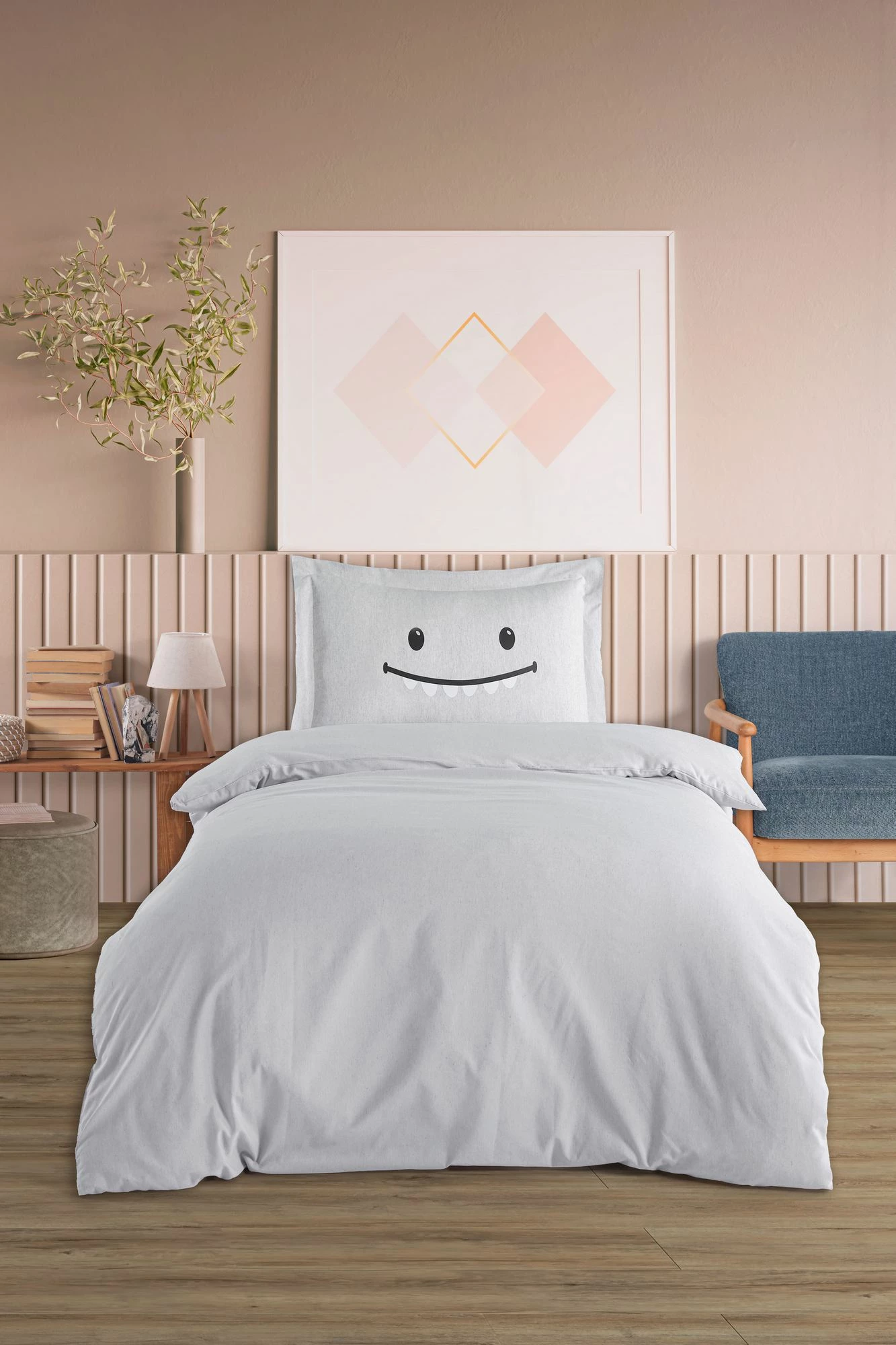 Set mbulesë jorgani për një person, ngjyrë gri, Lububu