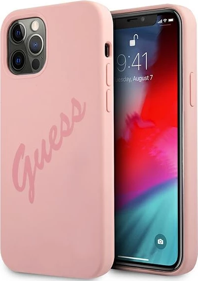 Mbështjellës Guess GUHCP12LLSVSPI për iPhone 12 Pro Max 6.7", rozë