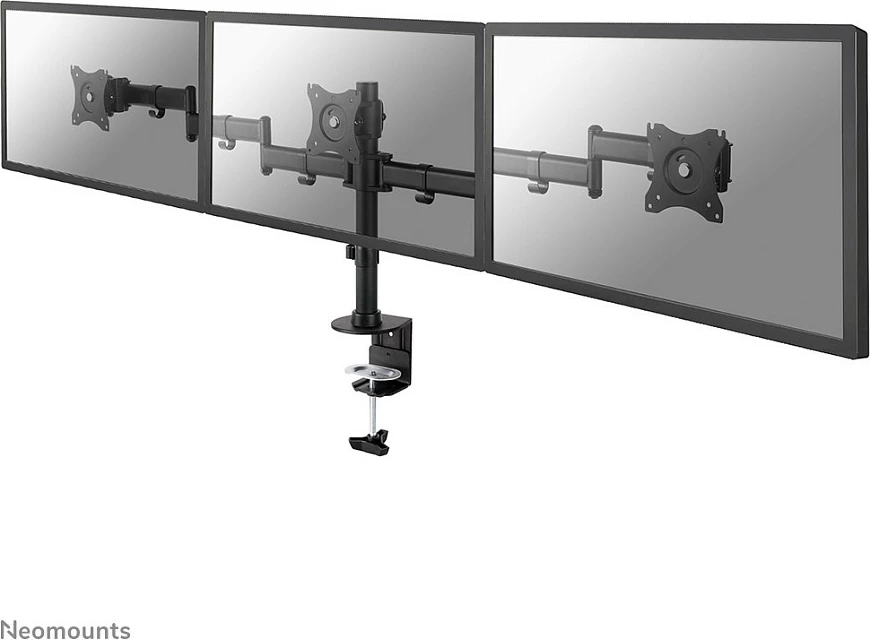 Mbajtëse për monitor Neomounts NM-D135D3BLACK, 3x 10-27", VESA 75x75/100x100, clamp/grommet, e zezë