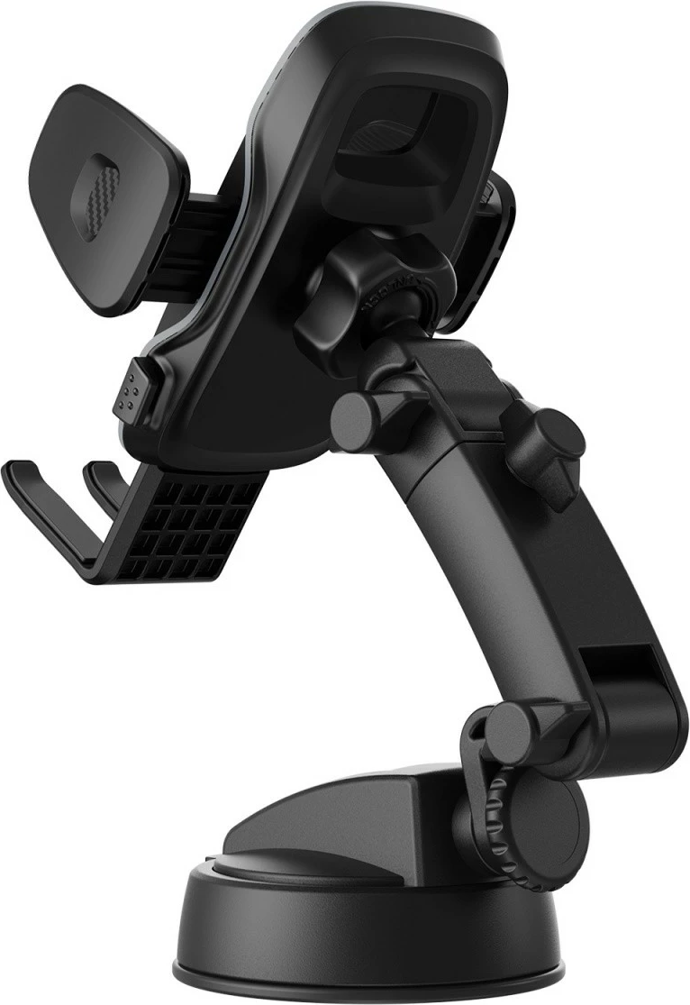 Mbajtës celulari për veturë Ulefone UAN16, me ventuzë xhel, krah teleskopik, rrotullim 360°, për 4.7-7.2\", i zi