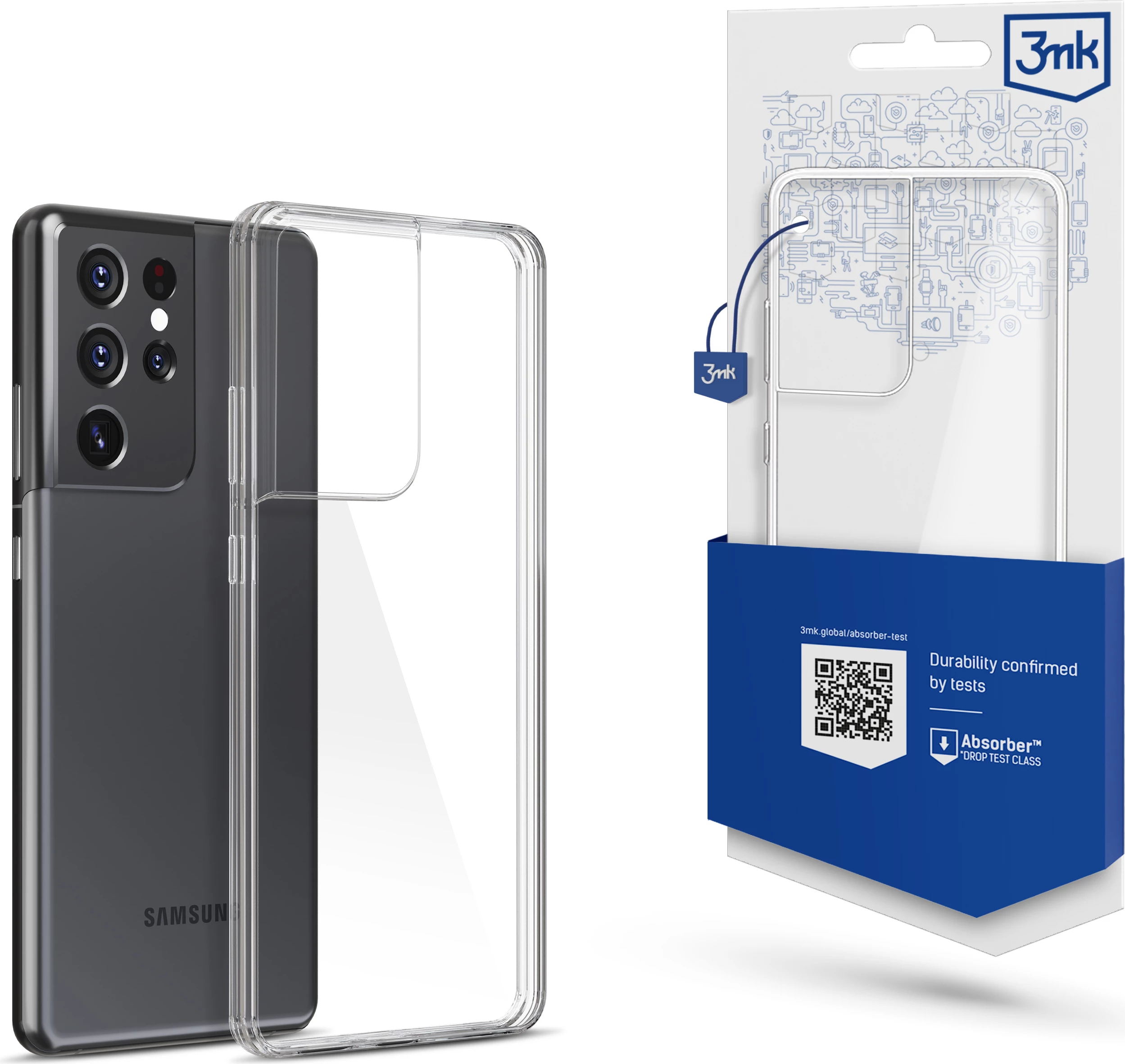 Mbështjellës 3mk ClearCase për Samsung Galaxy S21 Ultra 5G, 1.2 mm, TPU, transparent, 1 copë