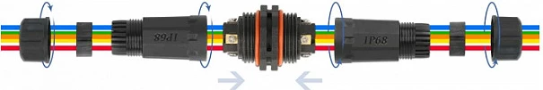 Konektor kabllo DeLOCK 5-pin, IP68 waterproof, me vidë, 4.5-7.5 mm, i zi