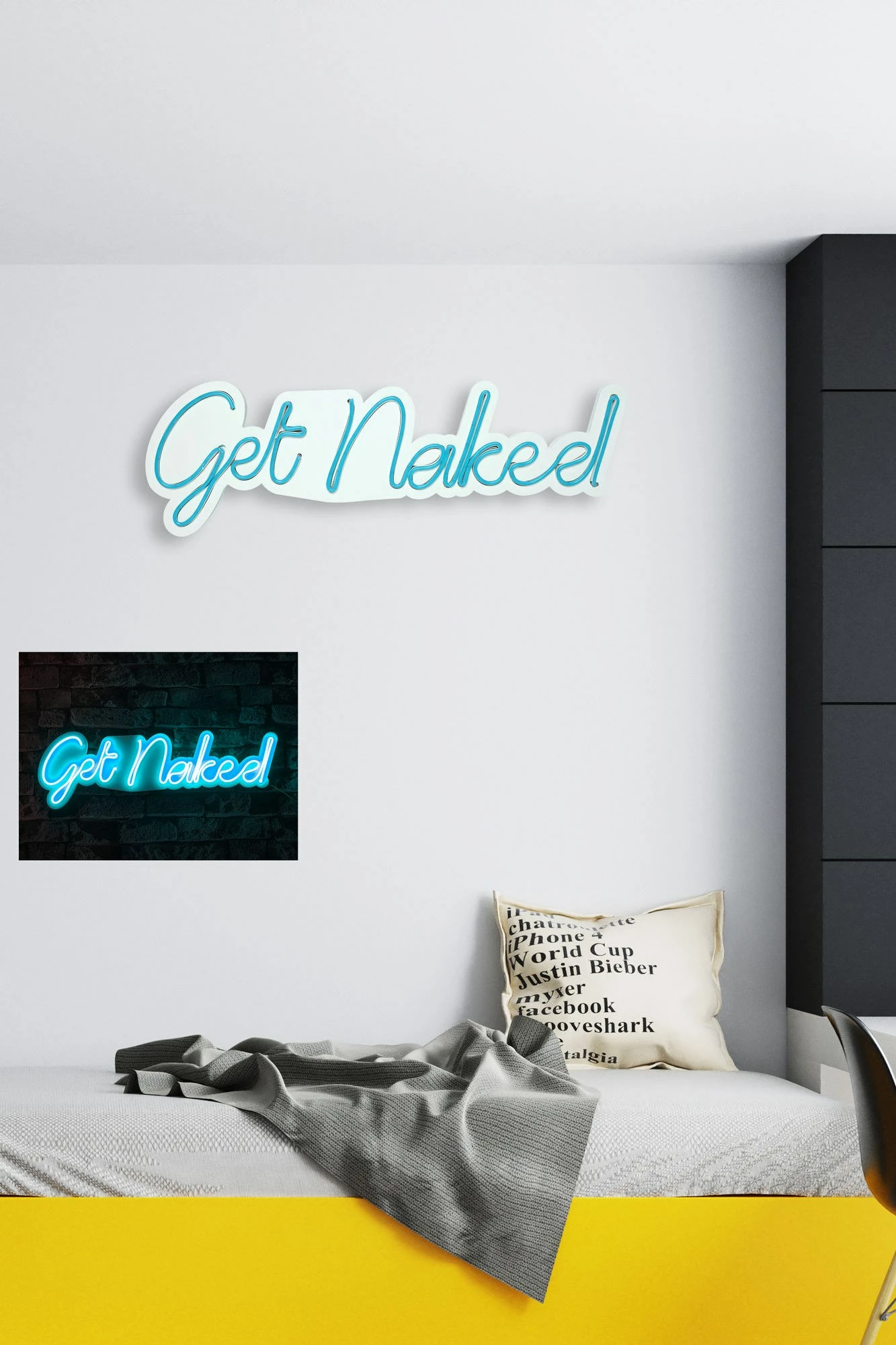 Dekor dritash LED plastike, Get Naked, ngjyrë e kaltër