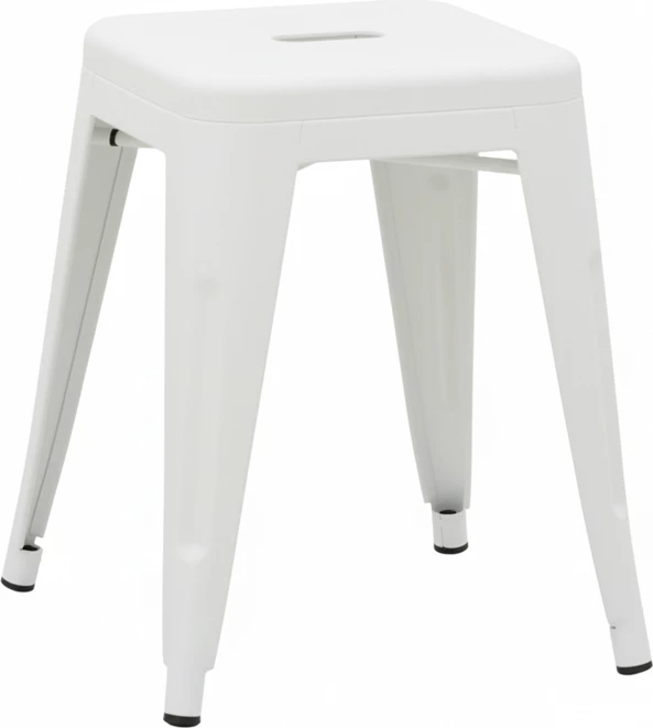 Karrige për bar Utopia, metalike, ngjyrë e bardhë matte, 30x30x45cm