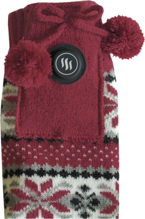 Papuqe të ngrohshme me çorape Glovii GQ5L, L (EU 40-44), 2500mAh, bardh-kuqe-gri, set me 2 bateri