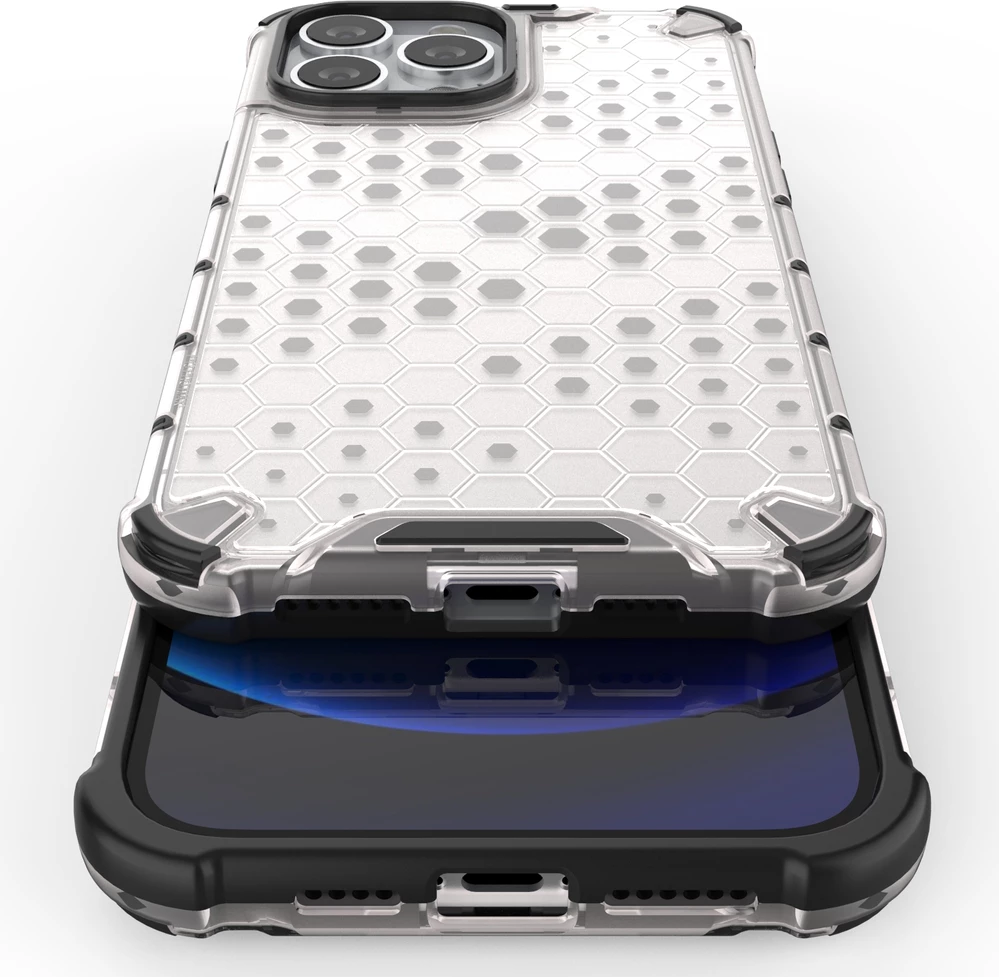 Mbështjellës Hurtel Honeycomb për iPhone 13 Pro Max, transparent
