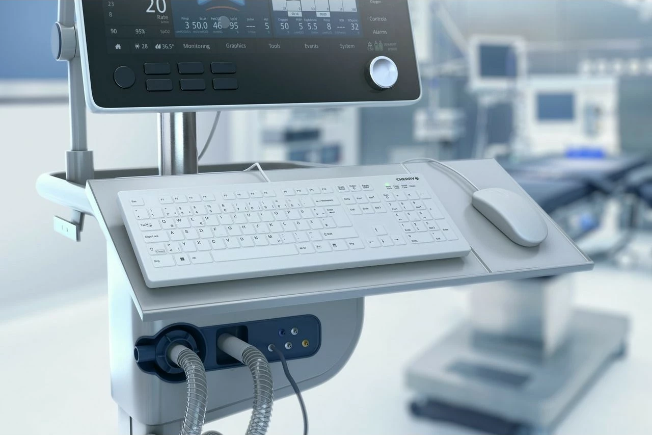 Tastierë mjekësore Cherry AK-C8112, Full-size, Wired, USB, IP68, Bardhë