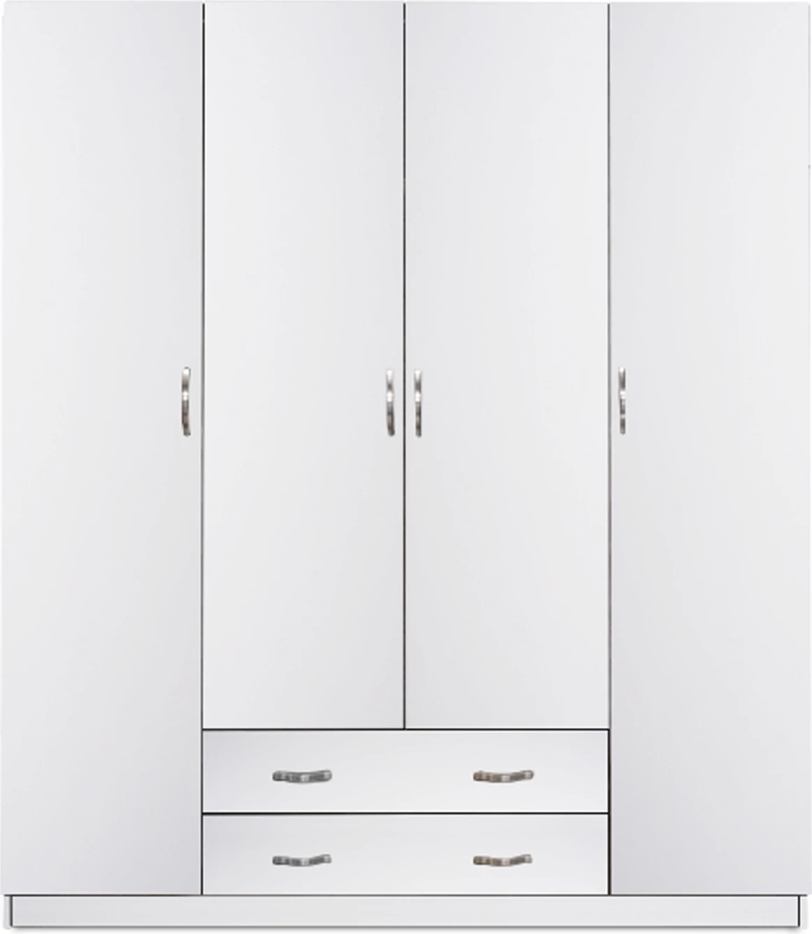 Dollap me 2 sirtarë, 4 dyer, AZALEA FH1, melaminë e bardhë, 200x55.5x180H cm