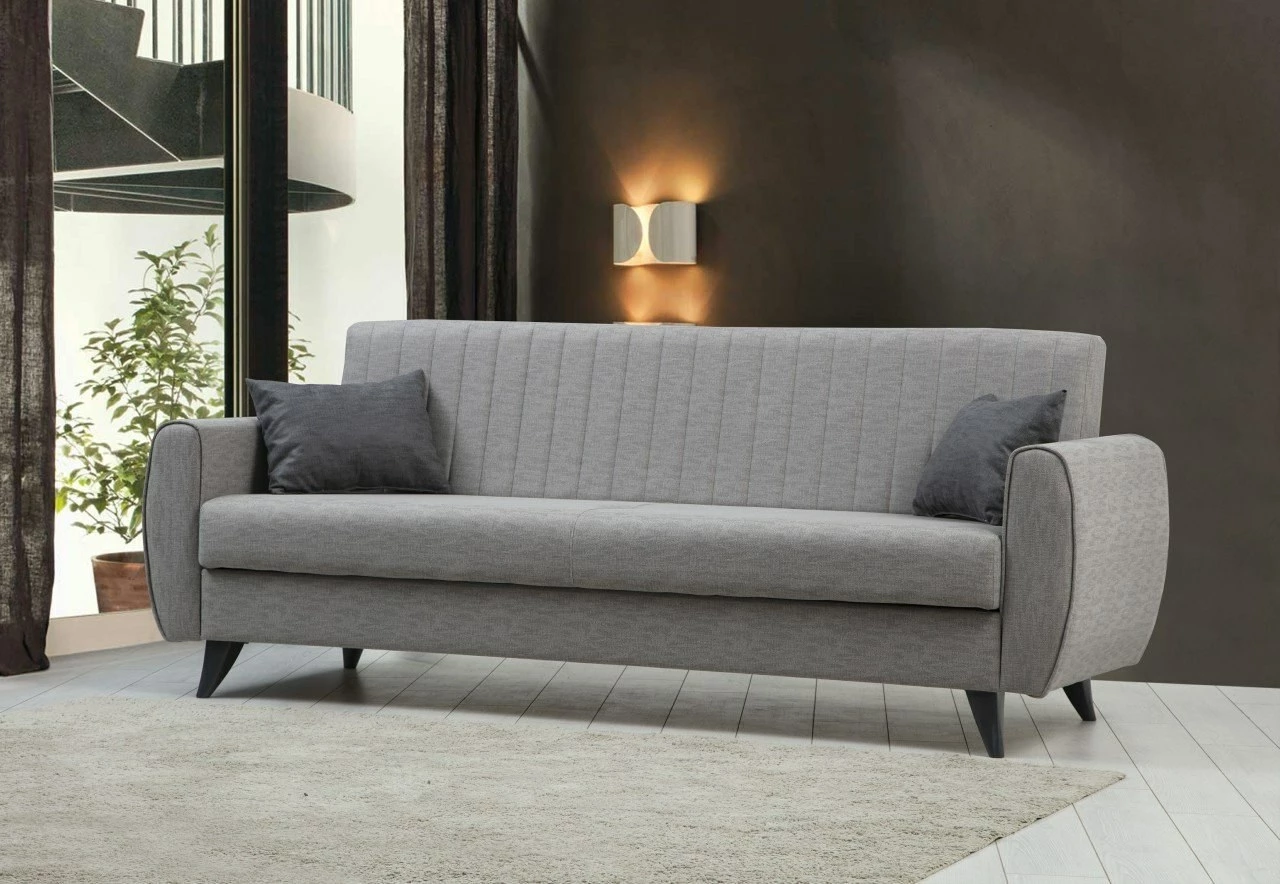 Divan 3-vendësh, shtrat, Atelier del Sofa, Alkon, ngjyrë gri e çelët