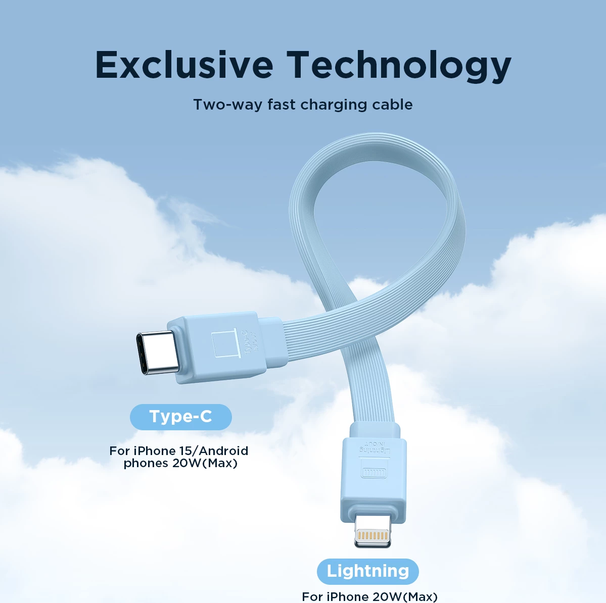 Powerbank Joyroom JR-PBM01, 10000mAh, 20W, MagSafe, me këmbë, kabllo Lightning-USB-C, Blu