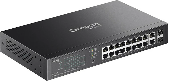 Switch TP-Link Omada ES220GP, 20 porta Gigabit, 16x PoE+, fanless, i zi