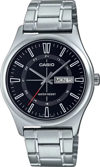 Orë dore Casio MTP-V006D-1C, e argjendtë/zezë