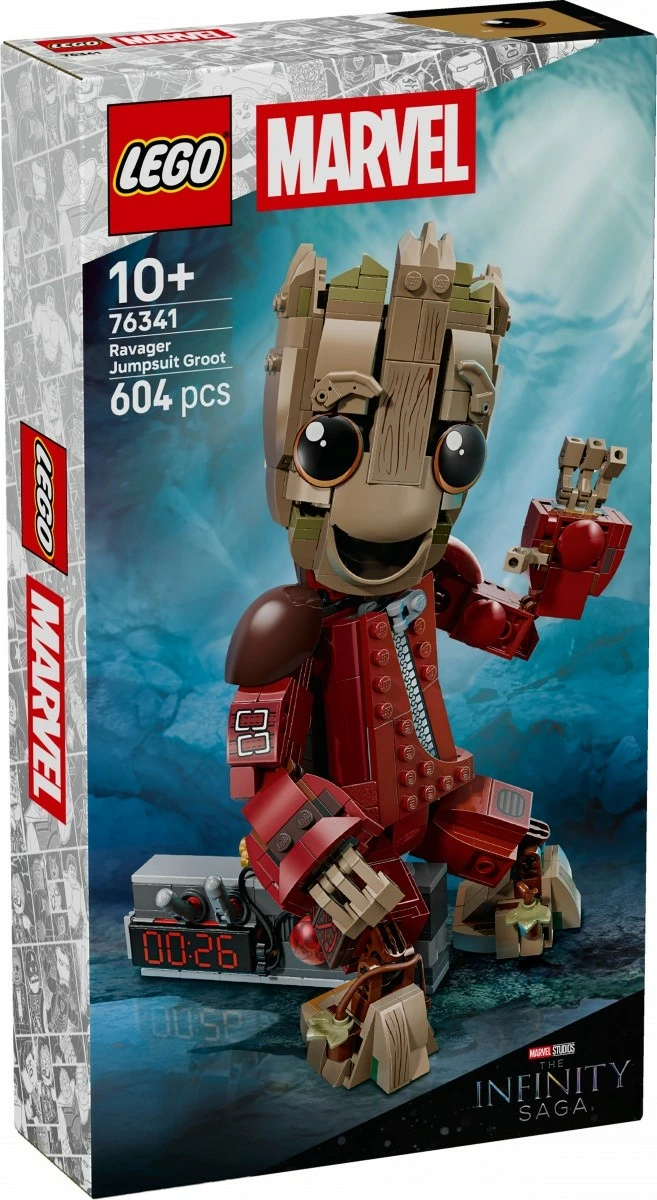 Set ndërtimi LEGO Marvel 76341 Groot Ravager, figurë e lëvizshme, 604 pjesë, 10+