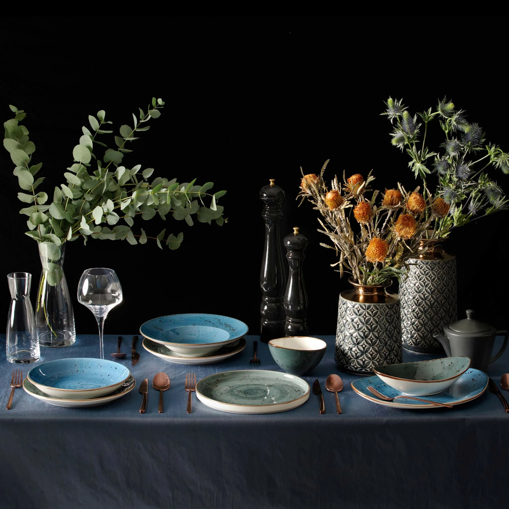 Tas i cekët Fine Dine Arando 200 mm, gri, set 4 copë