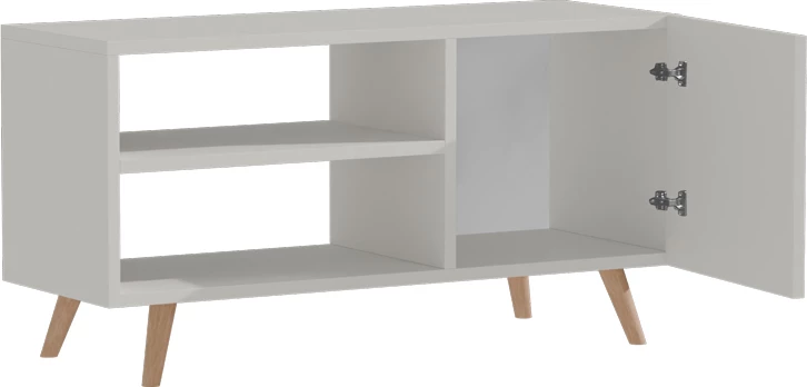 Komodë TV Orianne, melaminë, e bardhë-natyrale, 90x32x46cm