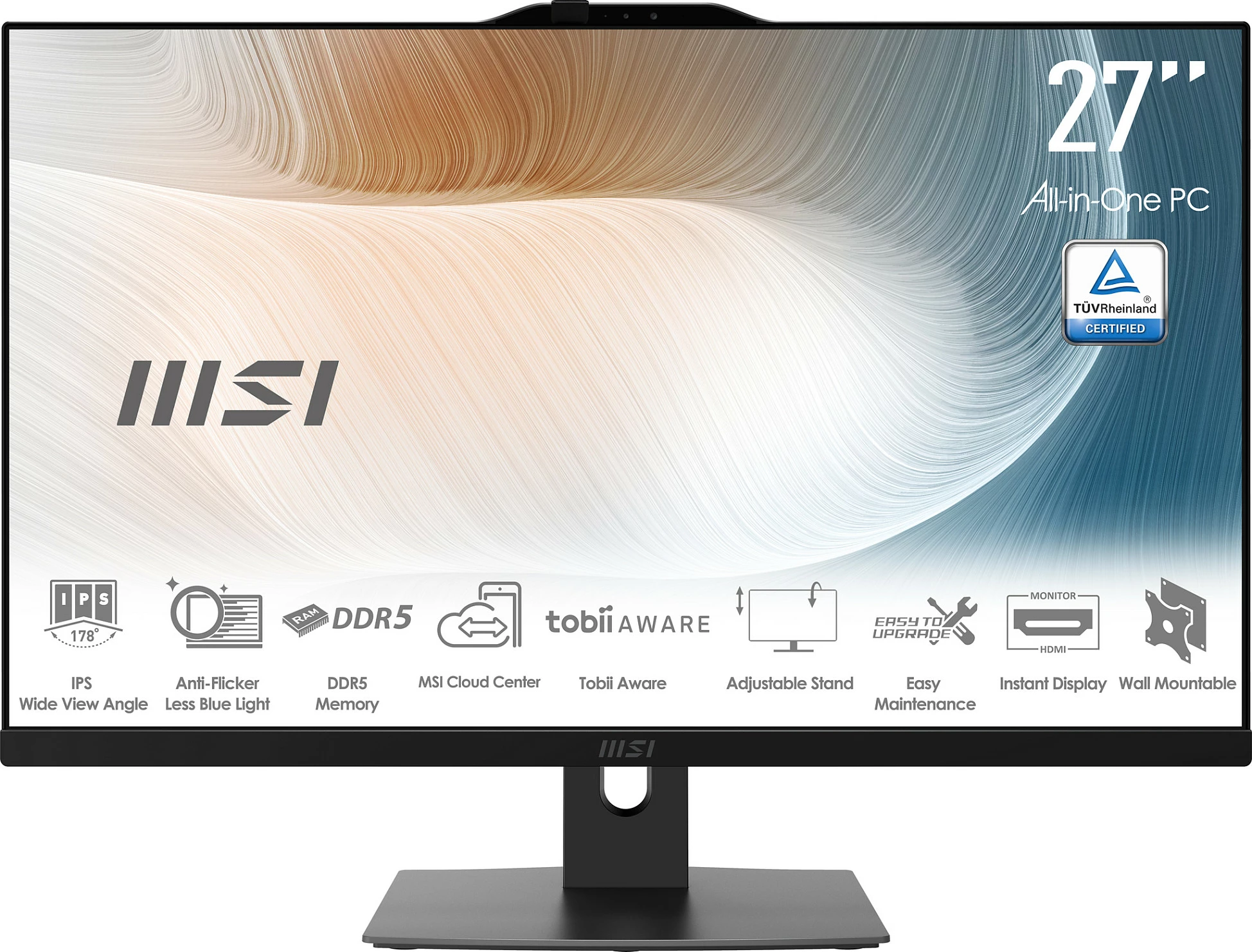 Kompjuter All-in-One MSI Modern AM242P 1M-1871AT, 23.8" Full HD, Intel Core 3, 16GB RAM Memorje, 256GB SSD, Windows 11 Pro