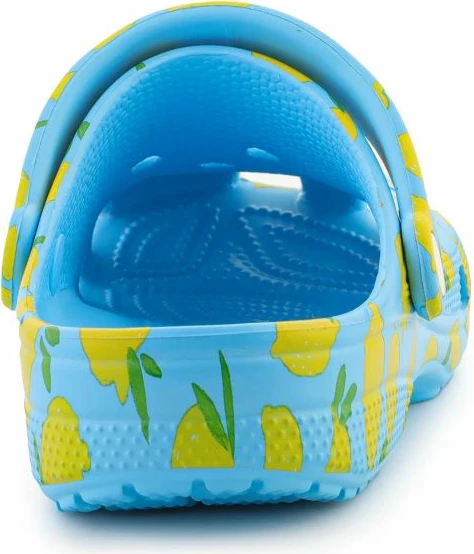 Papuqe Crocs unisex, blu e verdhë