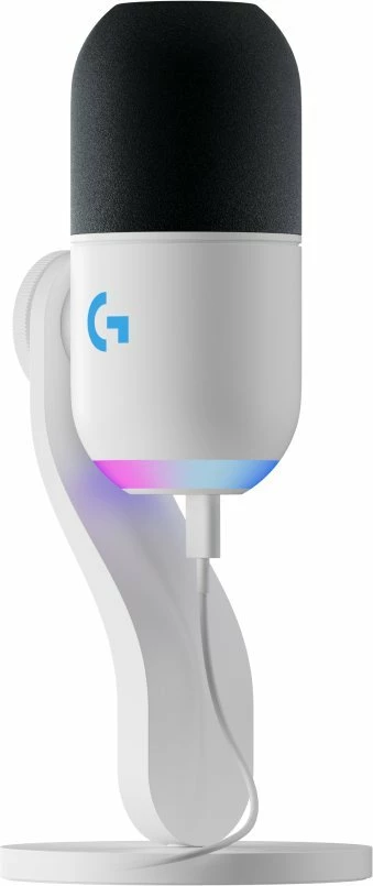 Mikrofon Logitech G Yeti GX 988-000576 USB/USB-C dinamik superkardioid me RGB i bardhë