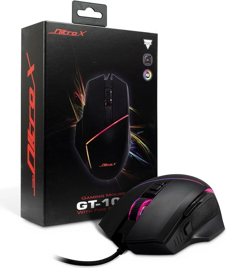 Maus gaming Inter-Tech AC GT-100, me kabllo, me ndriçim LED, i zi