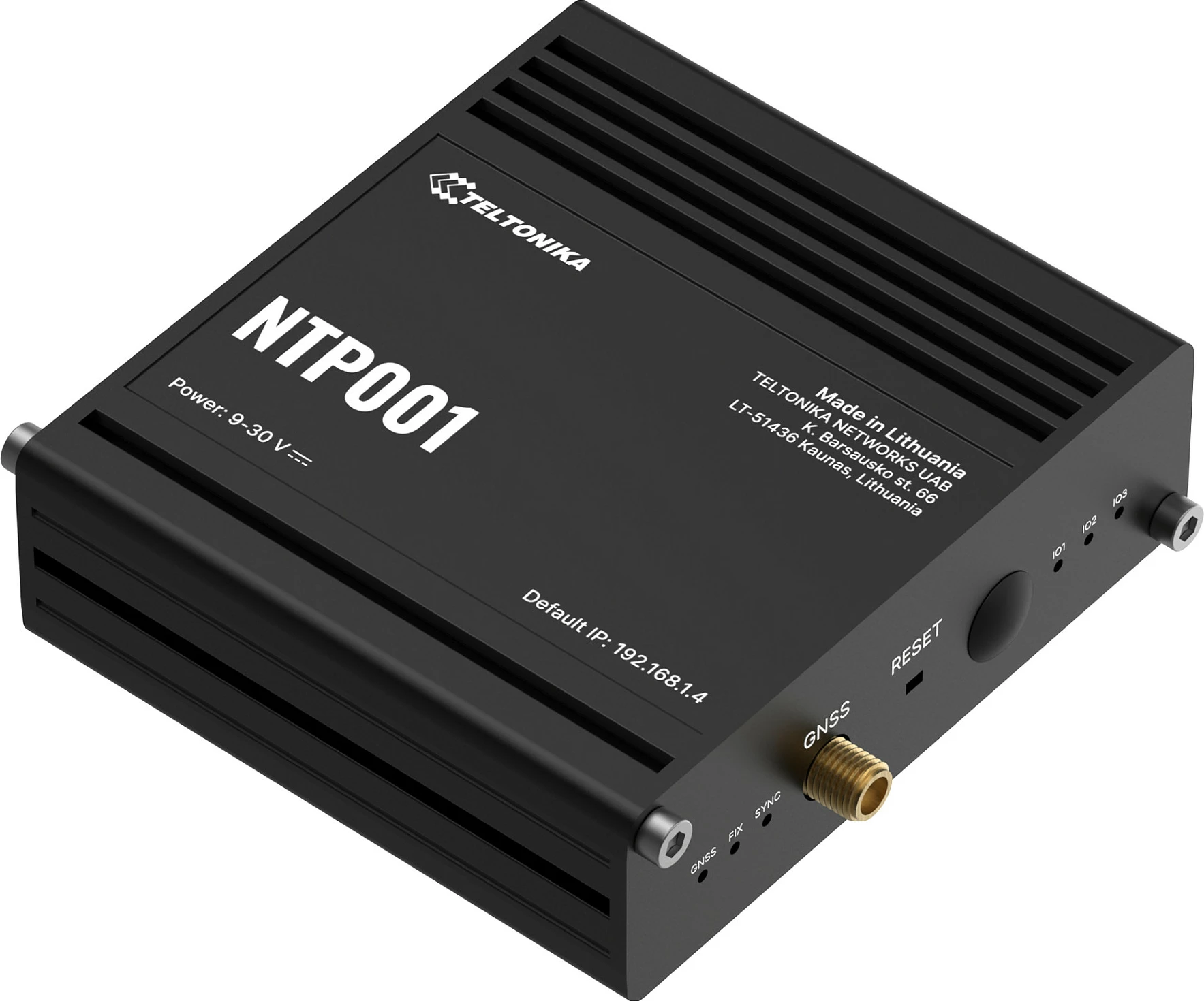 Server NTP Teltonika NTP001, Stratum 1 GNSS/GPS, 1x RJ45, montim në mur, i zi