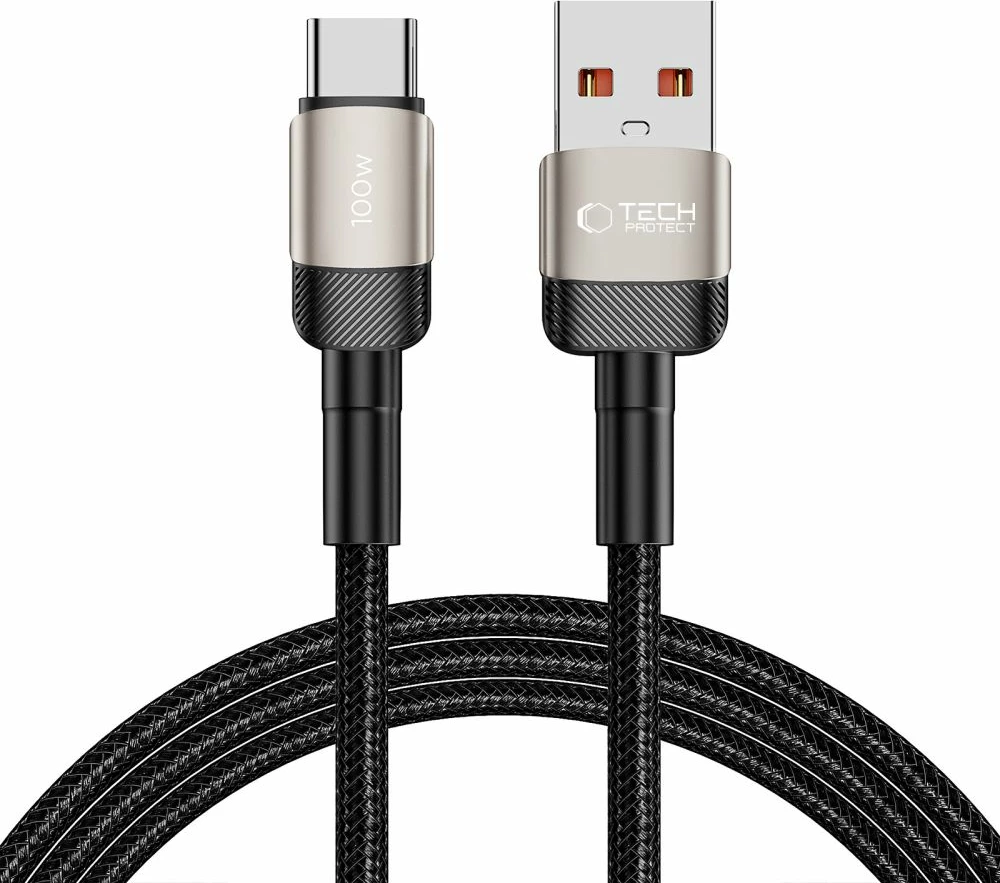 Kabllo Tech-Protect UltraBoost Evo, USB-C në USB-A, 2m, 100W, Titanium