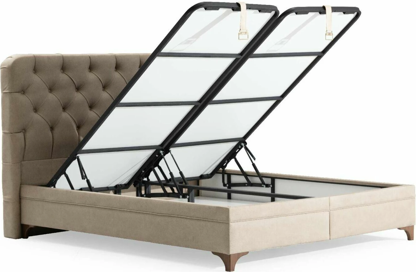 Baze dhe shtrat dopio me taban, Skye Decor, Relax, 140x200, bezhë