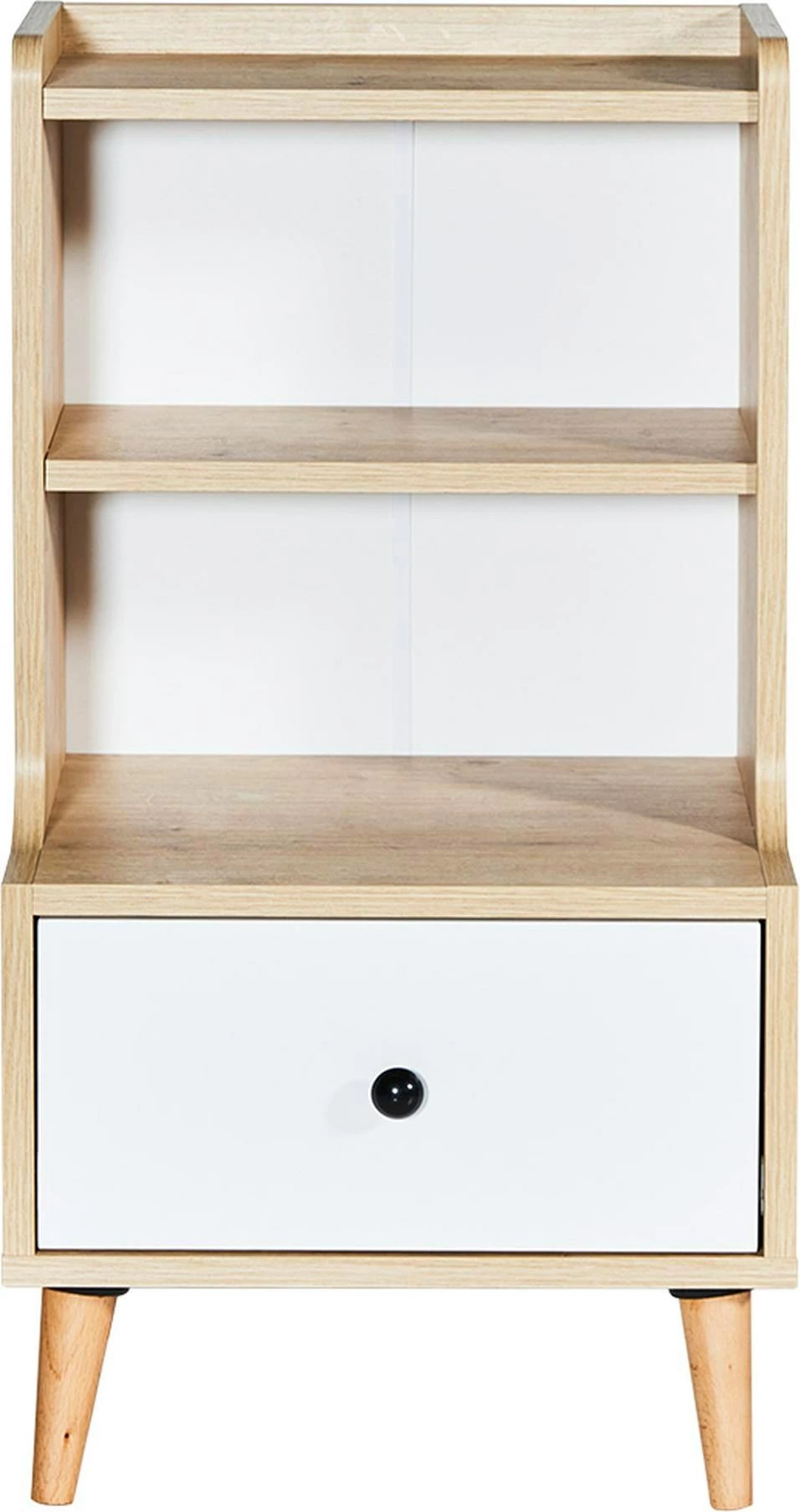 Komodinë nate Skye Decor, Tuvalle 057, ngjyrë lis safir dhe e bardhë