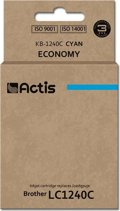 Ngjyrë zëvendësese Actis KB-1240C për printer Brother LC1240C/LC1220C, 19ml, e kaltër  