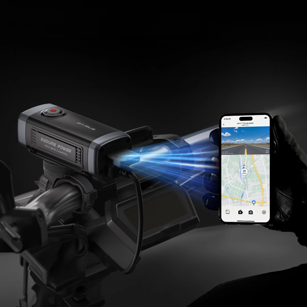 Kamerë aksioni AKEEYO 710 Lite FullHD 1080p, WiFi, IP66, bateri 1800mAh, USB-C, për biçikletë/moto, e zezë