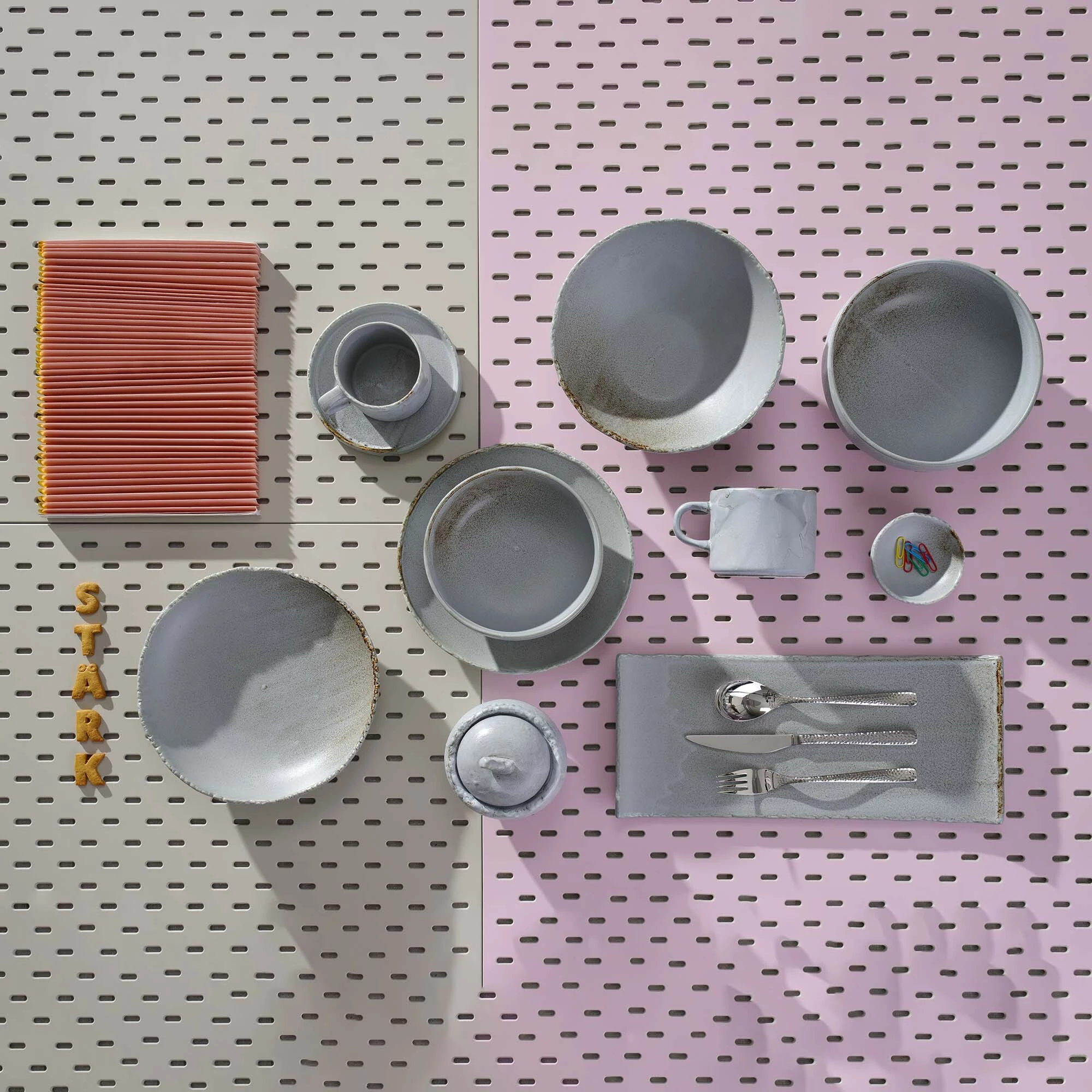 Tas buffet Fine Dine Stark Ø250 mm, 1000 ml, porcelan i vitrikuar, set 3 copë, gri