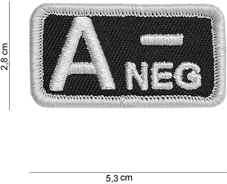 Emblema pëlhure Fostex Garments Patch blood type A-negative black #5082
