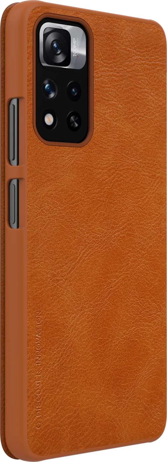 Mbështjellës Nillkin Qin Case për Xiaomi Redmi Note 11 Pro+, Redmi Note 11 Pro, Mi 11i HyperCharge, kafe