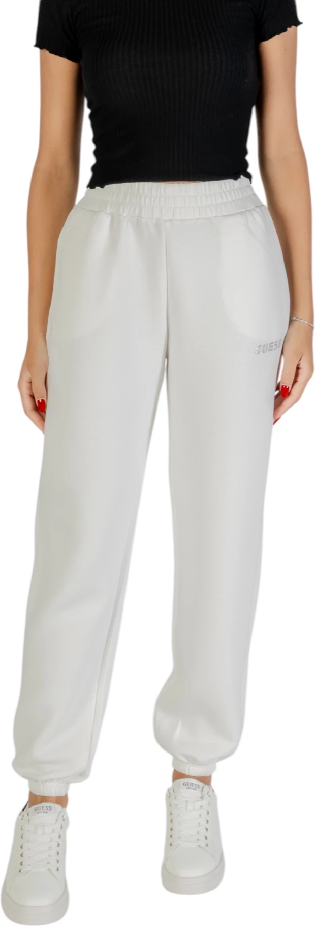 Pantallona sportive për femra Guess Active Cecilia Scuba Jogger, latte