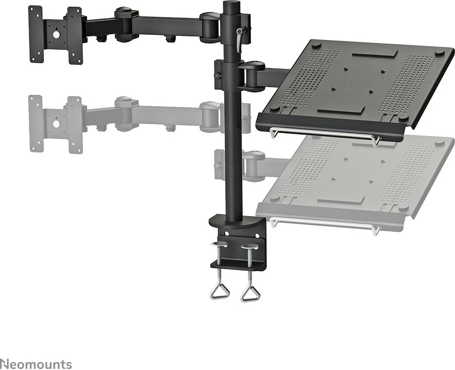 Krah tavoline Neomounts Newstar FPMA-D960NOTEBOOK, për monitor 10-27 inç dhe laptop, kapëse, i zi