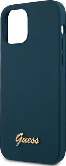 Mbështjellës Guess GUHCP12LLSLMGBL për iPhone 12 Pro Max 6.7", silikon, kaltër