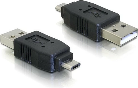 Adapter DeLOCK USB 2.0 Micro-B (M) në USB-A (M), i zi