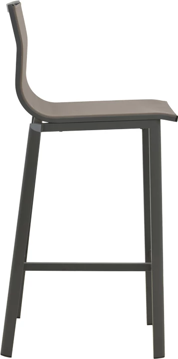 Karrige për bar Melina, alumini i lehtë, ngjyrë antracit, tekstil gri, 45x49x115cm