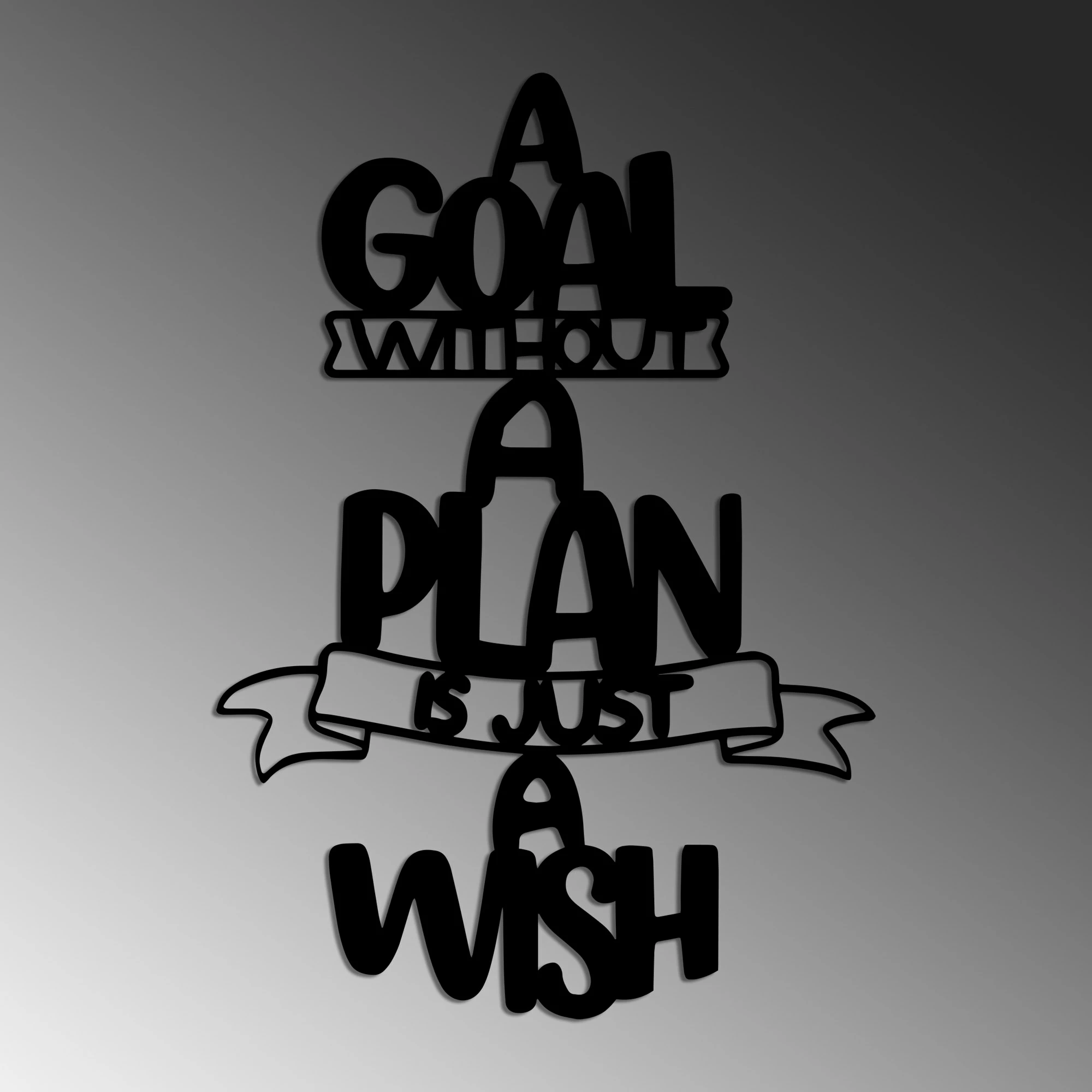 Aksesor dekorativ metalik për mur, Wallity, Plan is Just