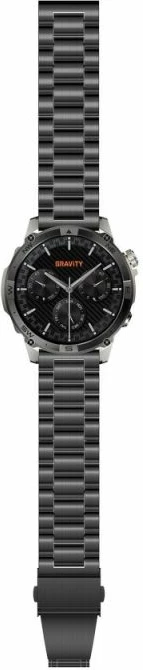Smartwatch Gravity GT46-3, rrip silikoni + byzylyk çeliku, grafit