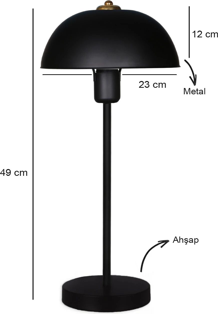Llambë tavoline Opviq, AYD-2943, e zezë, metal dhe dru