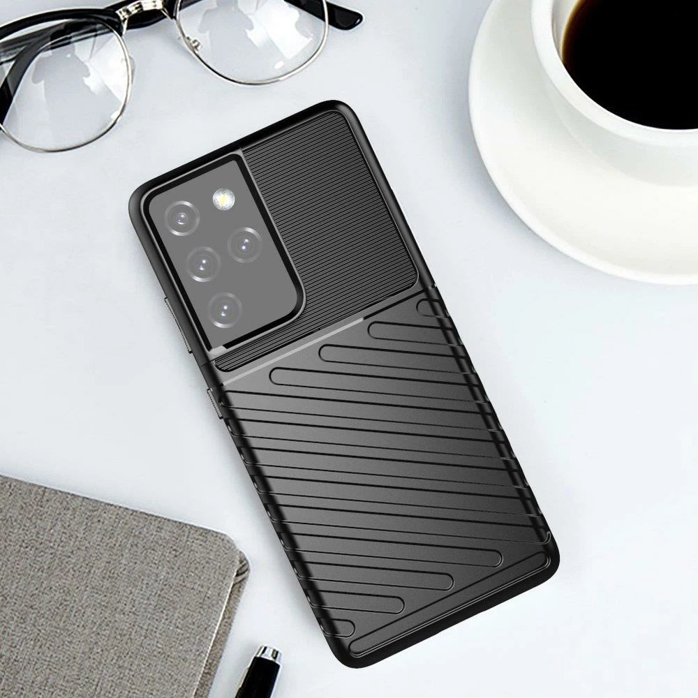 Mbështjellës Hurtel Thunder Case për Samsung Galaxy S22 Ultra, i zi
